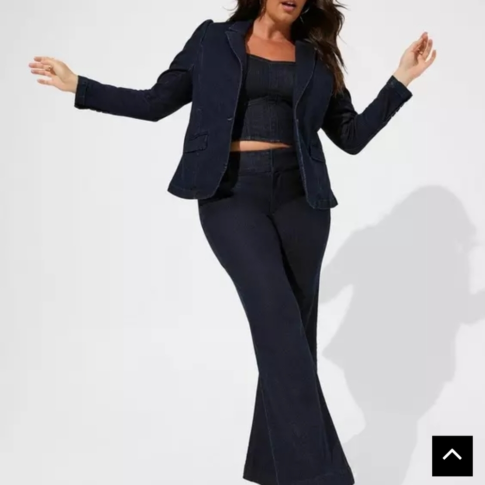Torrid Dark Navy Denim Single-Button Blazer - Picture 5 of 5